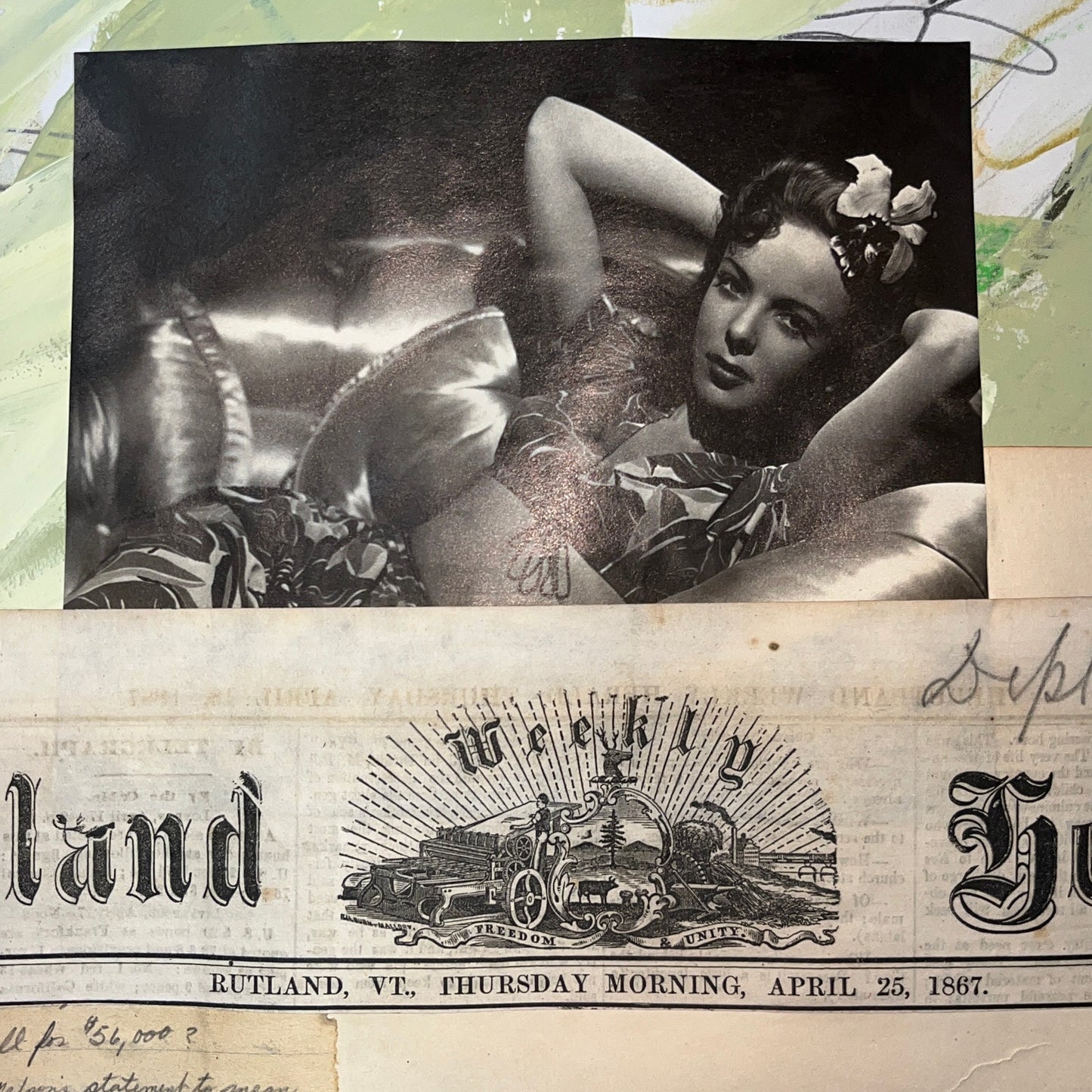 Original Mixed Media Abstract Modern Art Painting 18x24 "Mascaron" Signed