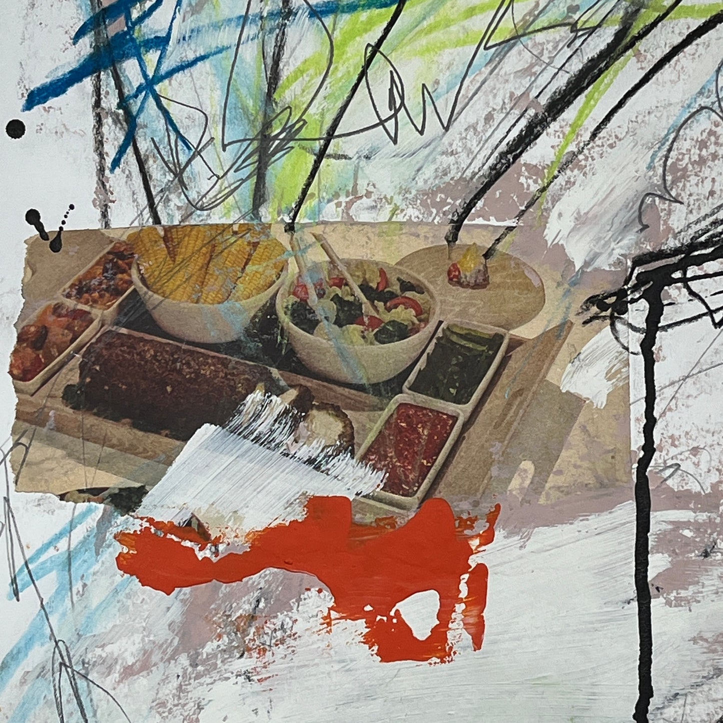Original Mixed Media Abstract Modern Art Painting 18x24 "Acersecomic" Signed