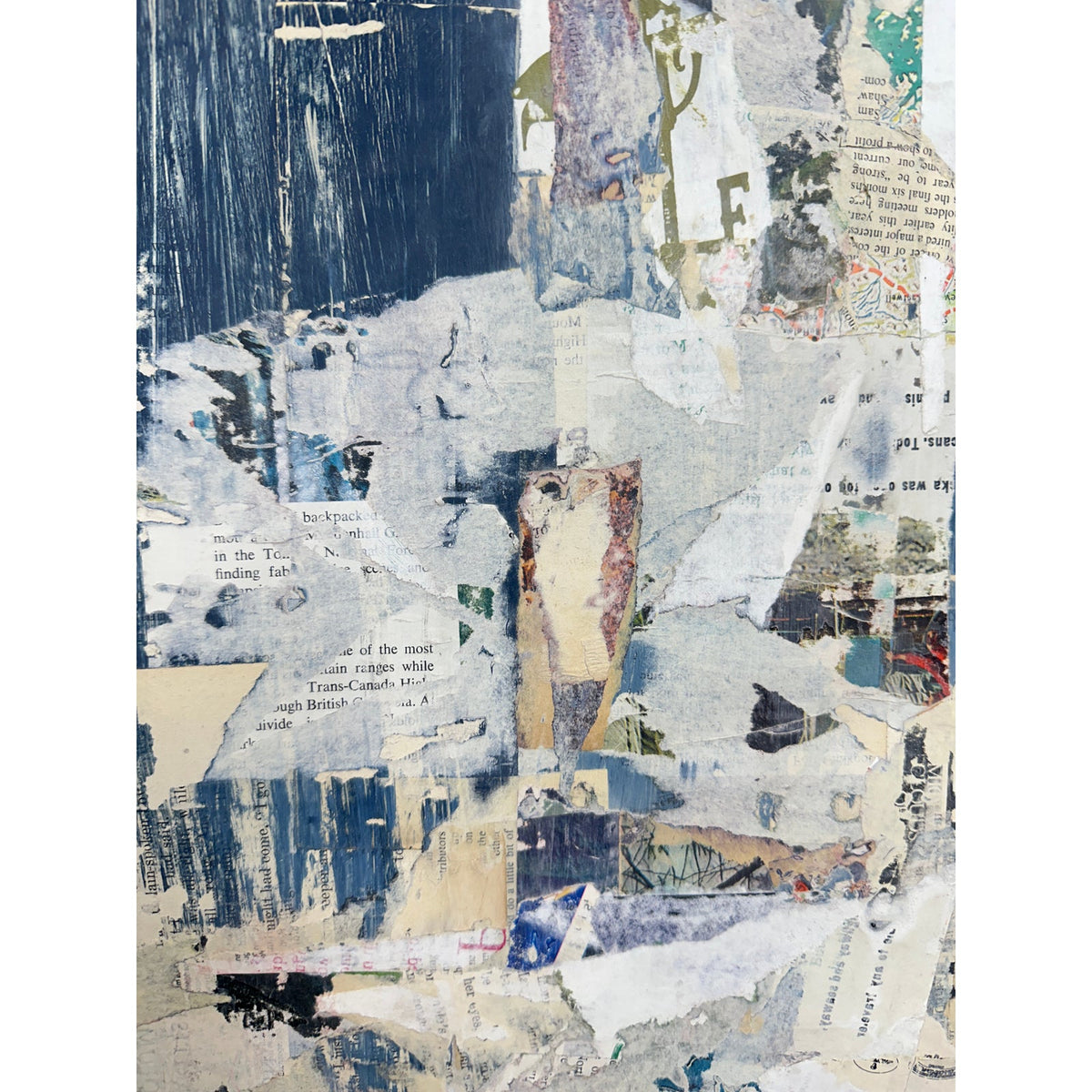 Original Mixed Media Modern Art Collage Painting 18x24 "Vinology" Signed