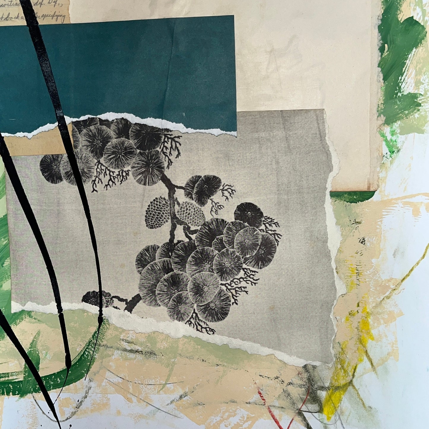 Original Mixed Media Abstract Modern Art Painting 18x24 "Mascaron" Signed