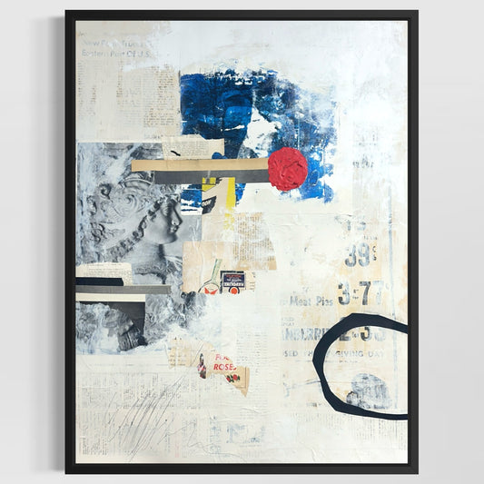 Original Mixed Media Modern Art Collage Painting 18x24 "Callant" Signed
