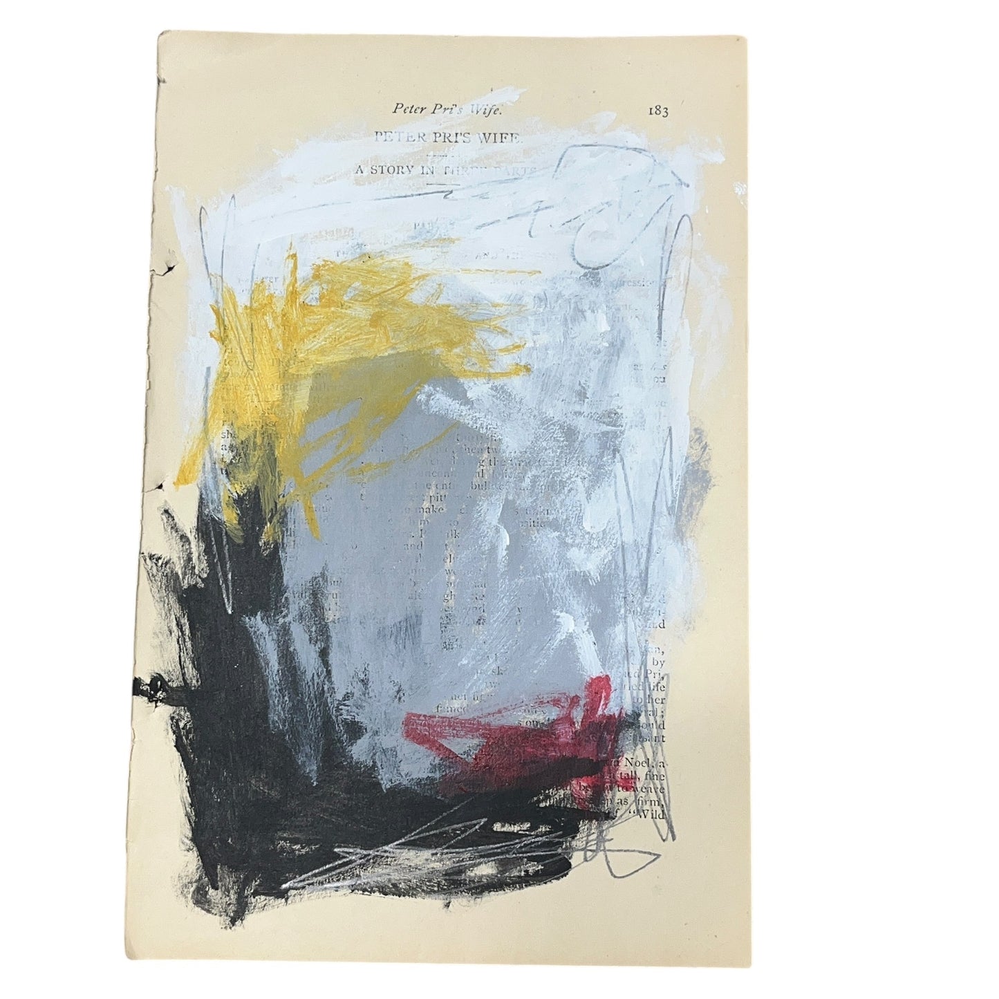 Original Abstract Modern Art Painting on Paper from 1875 Magazine #17 Signed