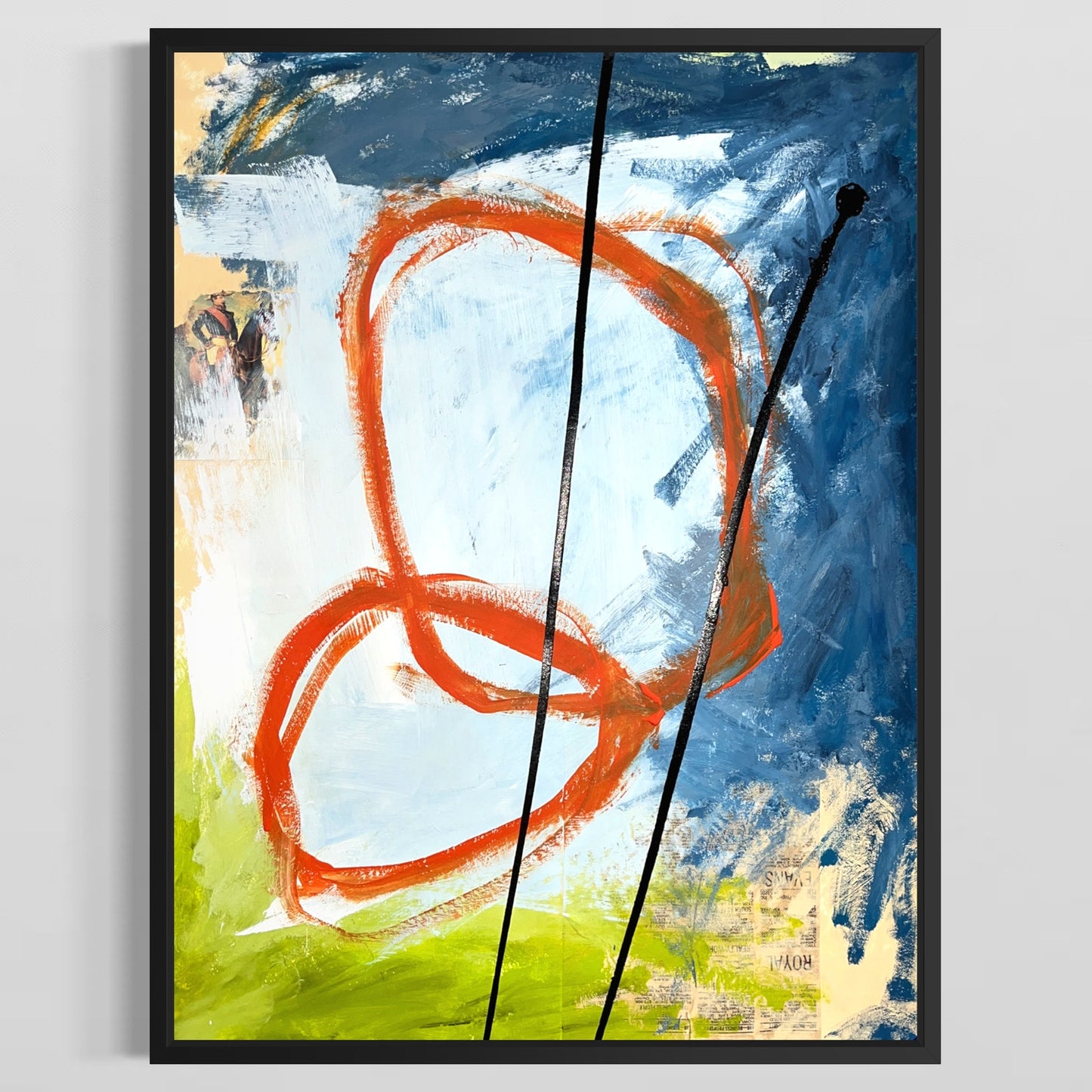 Original Mixed Media Abstract Modern Art Painting 18x24 "Borato" Signed