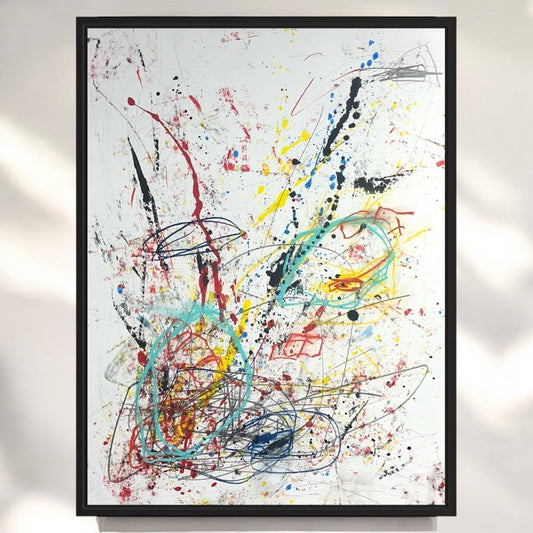 Original Mixed Media Abstract Modern Art Painting 18x24 "Metopic" Signed