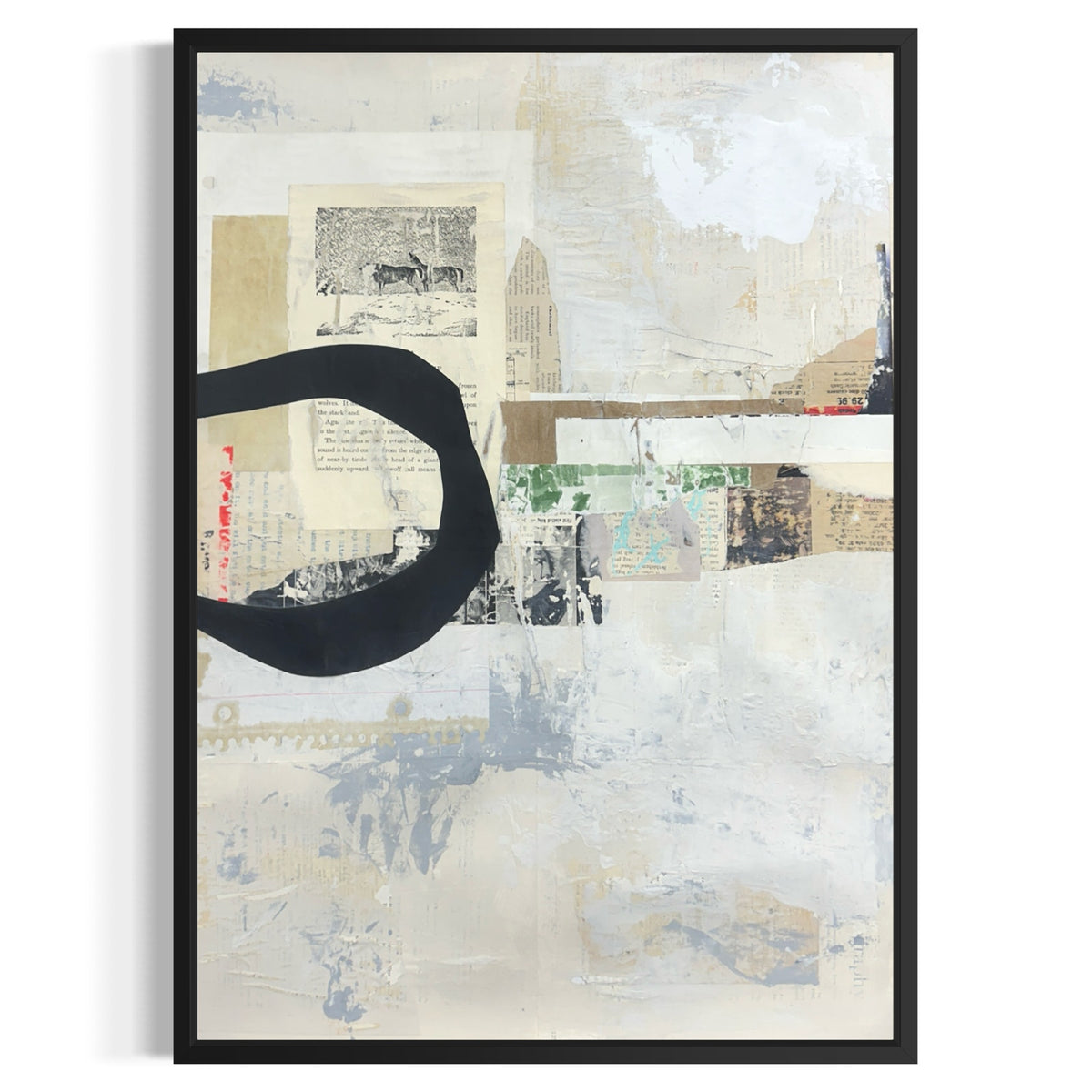 Original Mixed Media Modern Art Collage Painting 18x24 "Epistrophe" Signed
