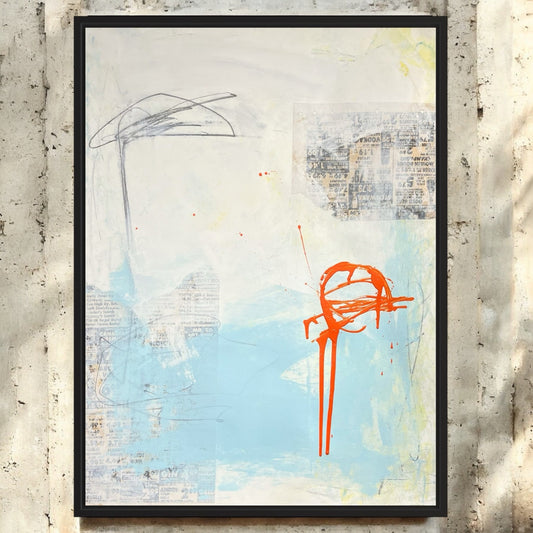 Original Mixed Media Abstract Modern Art Painting 18x24 "Purser" Signed