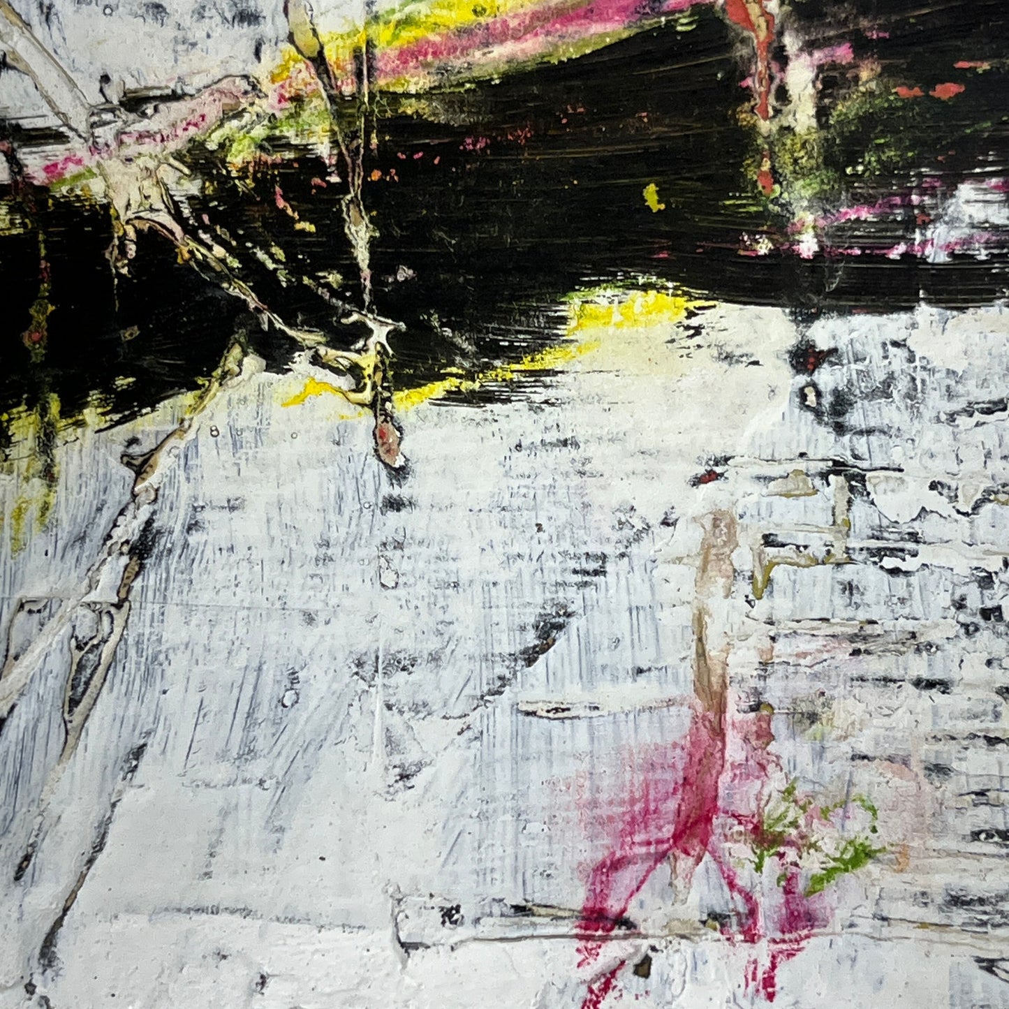 Original Minimalist Modern Art Collage Painting 8.5x11 "Guttiferous" Signed