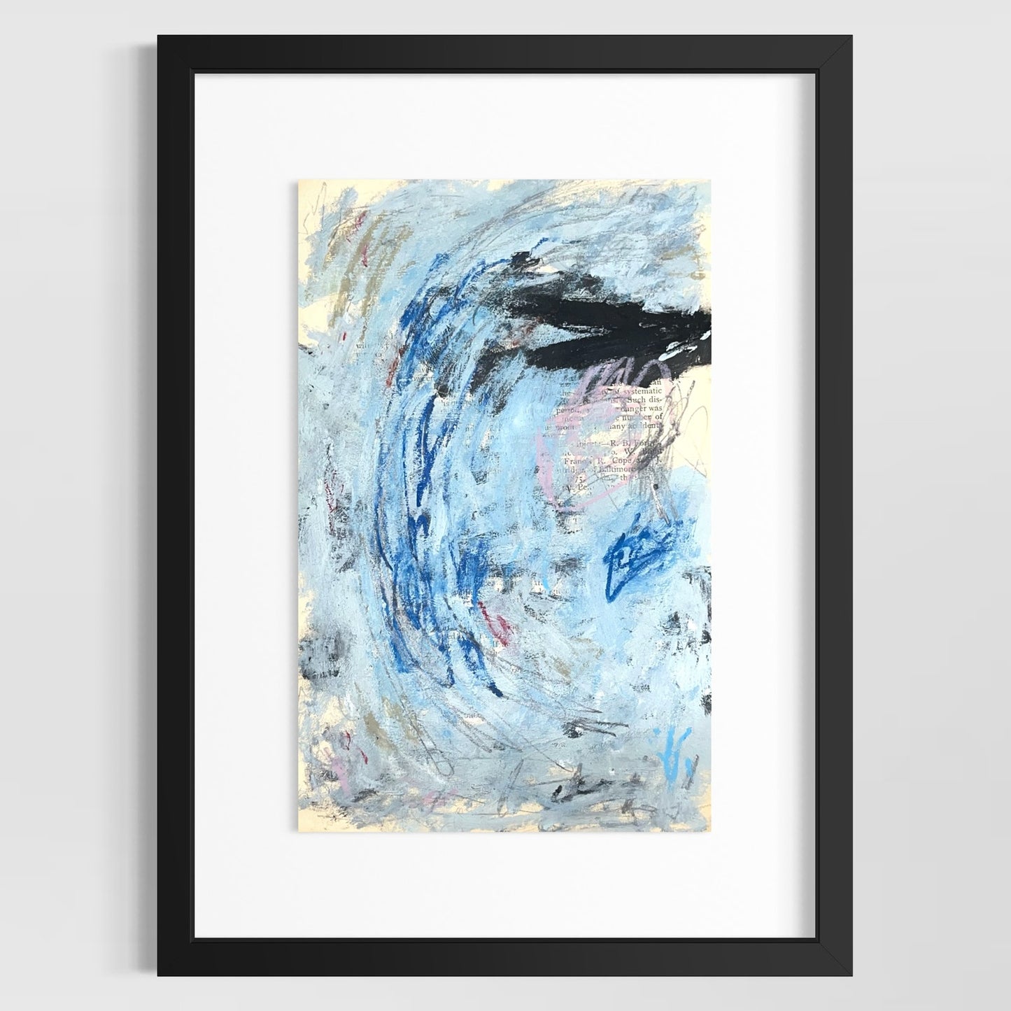 Original Abstract Modern Art Painting on Paper from 1875 Magazine #19 Signed