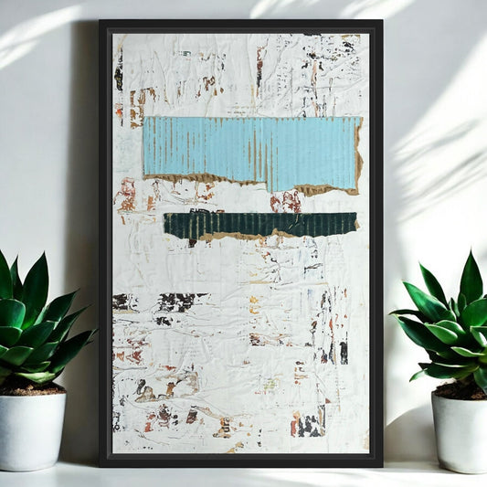Original Framed Mixed Media Modern Art Collage Painting 12x18 "Flora"