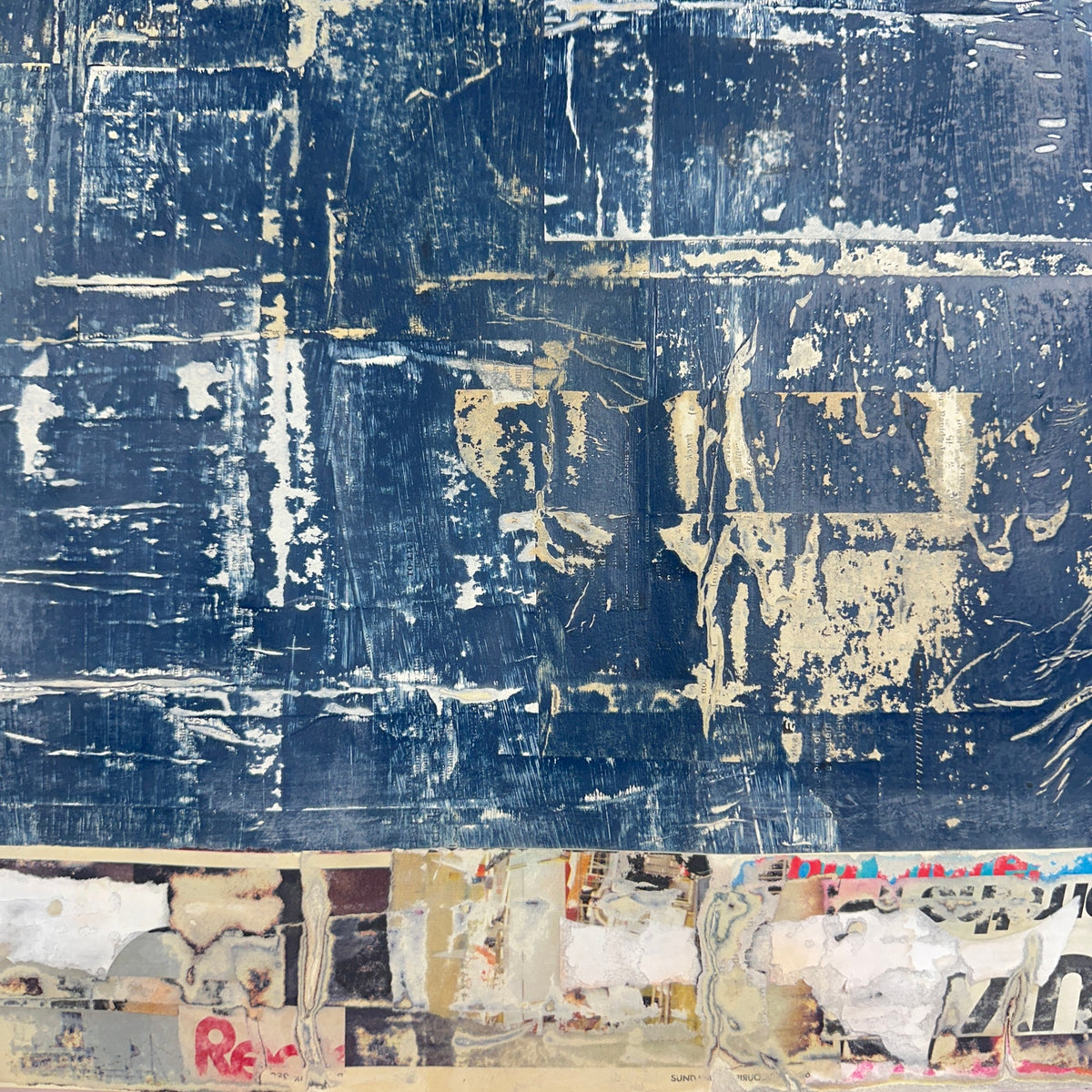 Original Mixed Media Modern Art Collage Painting 18x24 "Paralogea" Signed