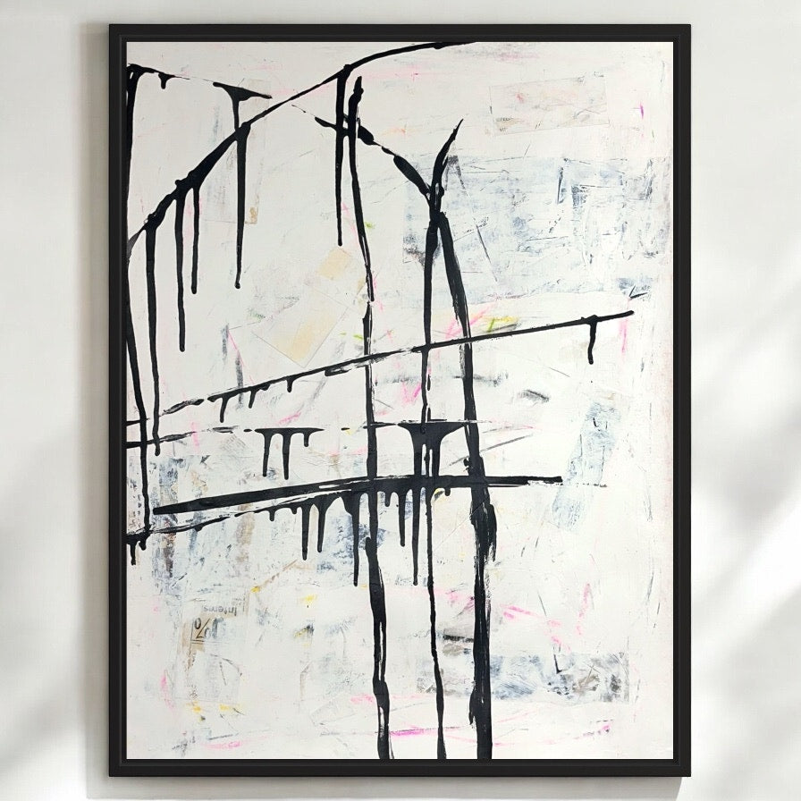 Original Mixed Media Abstract Modern Art Painting 18x24 "Lecanoscopy" Signed