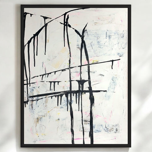 Original Mixed Media Abstract Modern Art Painting 18x24 "Lecanoscopy" Signed