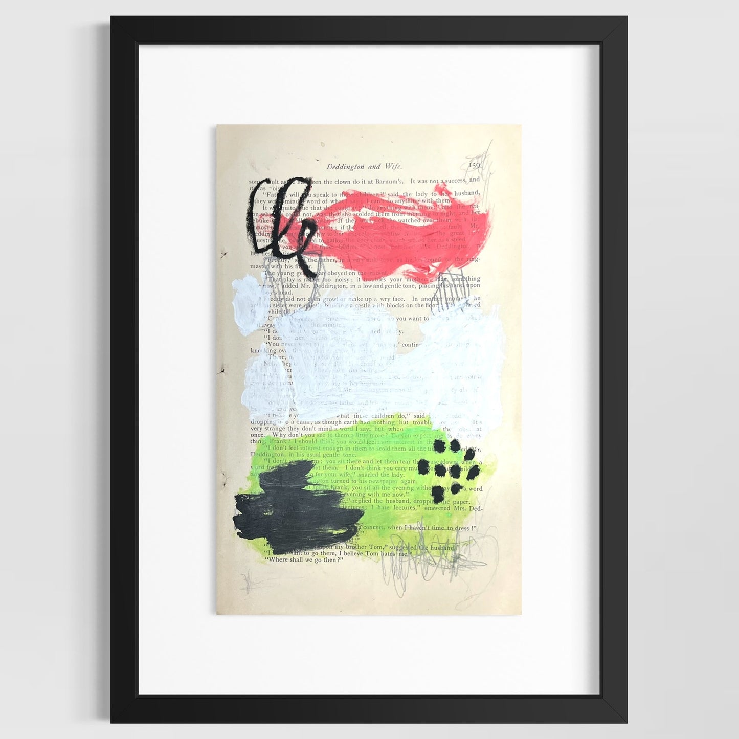 Original Abstract Modern Art Painting on Paper from 1875 Magazine #16 Signed