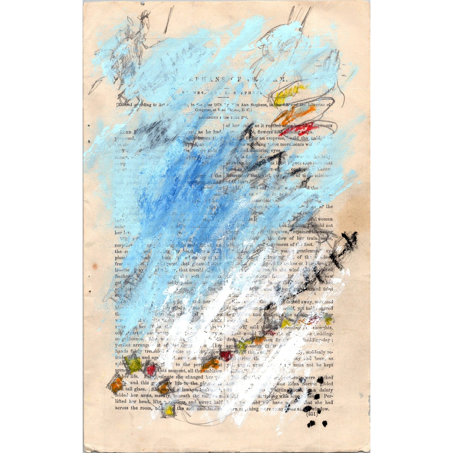 Original Abstract Modern Art Painting on Paper from 1878 Magazine #17 Signed