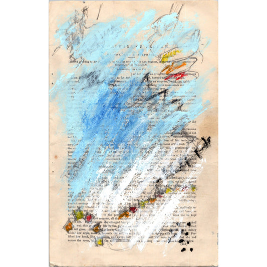 Original Abstract Modern Art Painting on Paper from 1878 Magazine #17 Signed