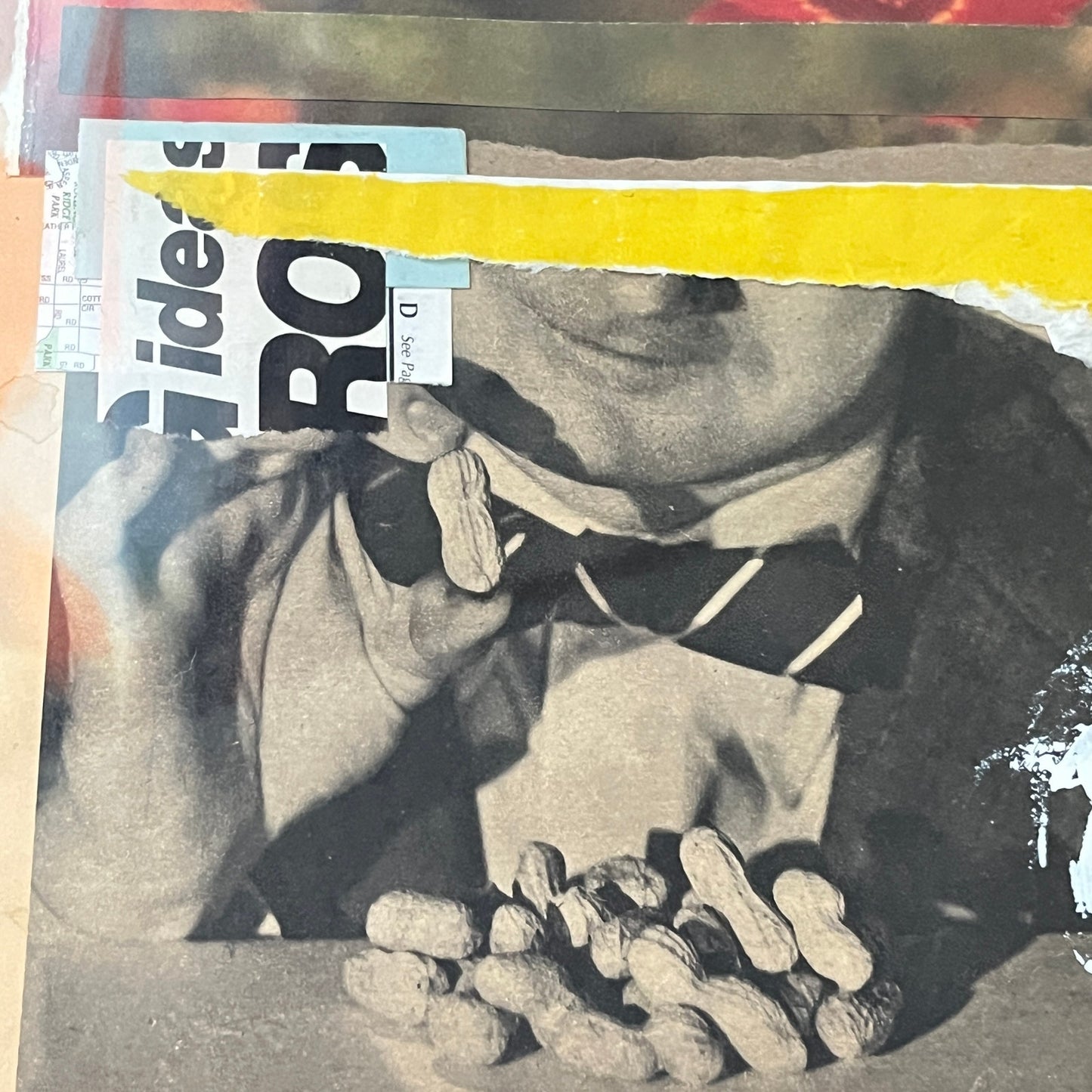 Original Mixed Media Modern Art Collage "Genesic" 11.5x16.5" Signed