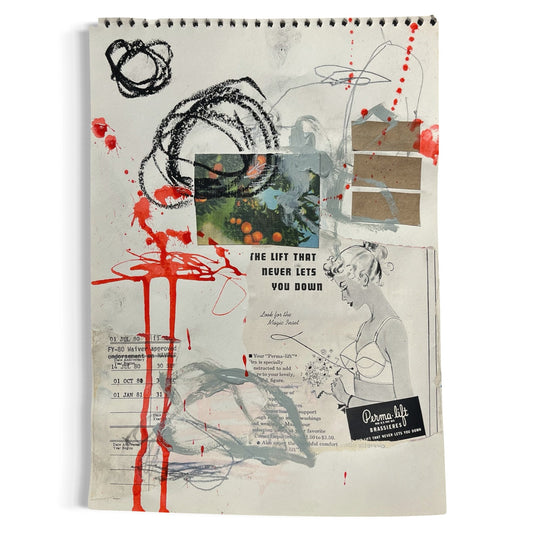 Original Mixed Media Abstract Art Collage 10x14 "The Lift"