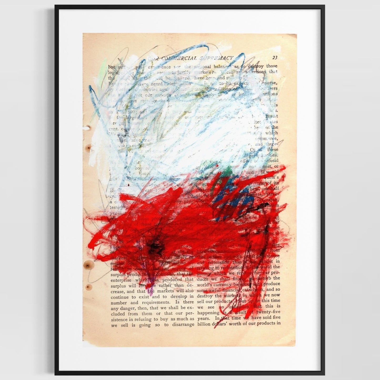 Original Abstract Modern Art Painting on Paper from 1902 Magazine #4 Signed