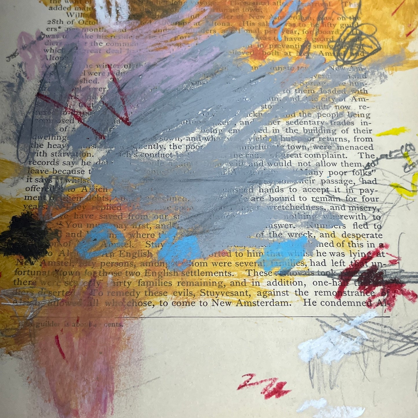 Original Abstract Modern Art Painting on Paper from 1875 Magazine #23 Signed