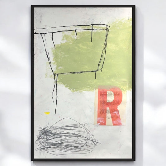 Original Mixed Media Abstract Modern Art Painting 24x36 "Ranine" Signed