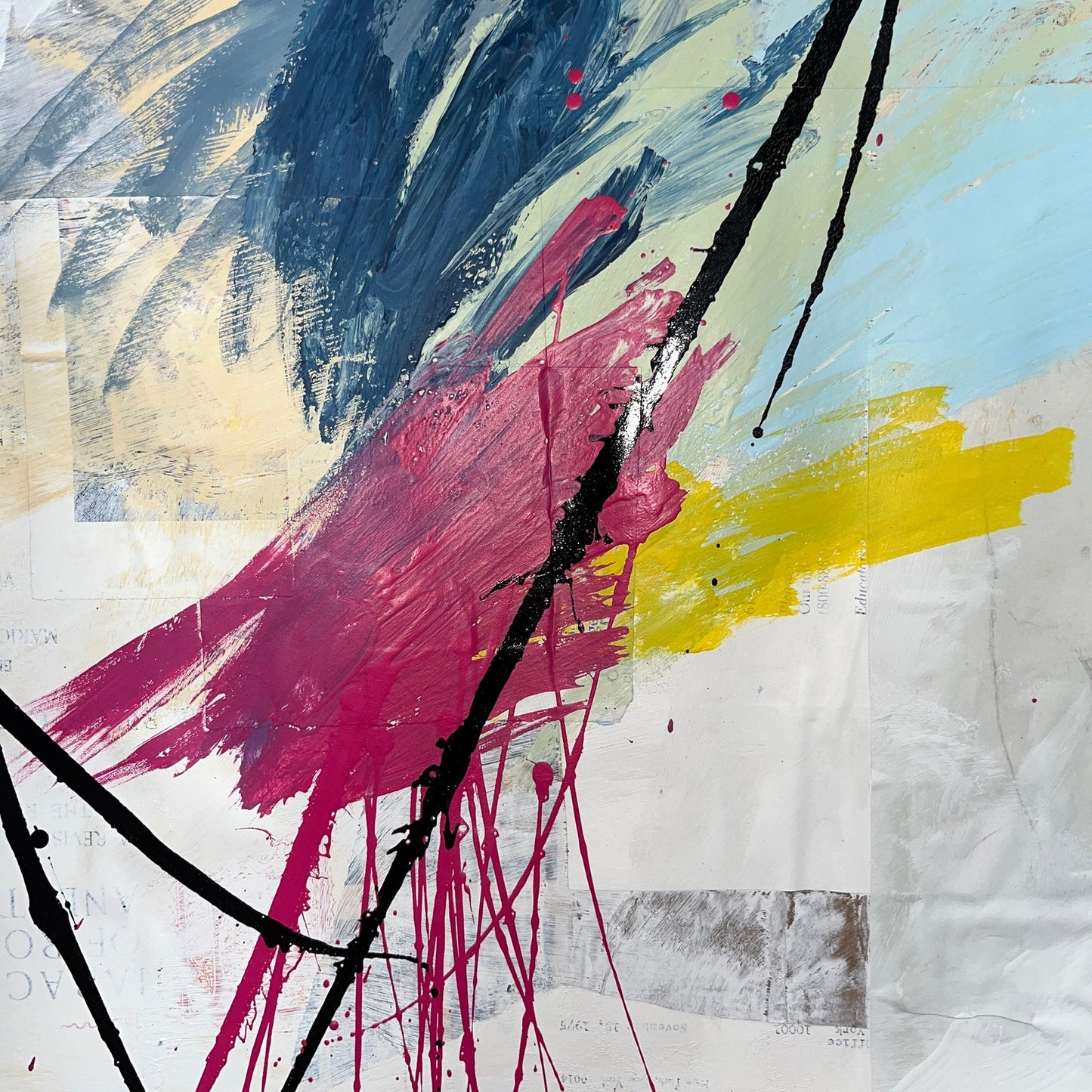 Original Mixed Media Abstract Modern Art Painting 18x24 "Koine" Signed