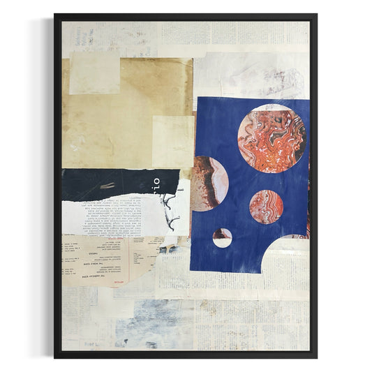 Original Mixed Media Modern Art Collage Painting 18x24 "Ecbatic" Signed