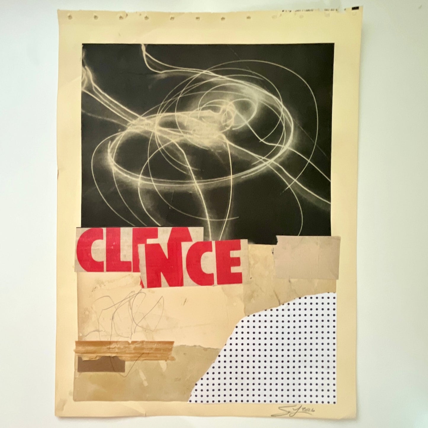 Original Mixed Media Modern Art Collage "Diaporesis" 11.75x16" Signed
