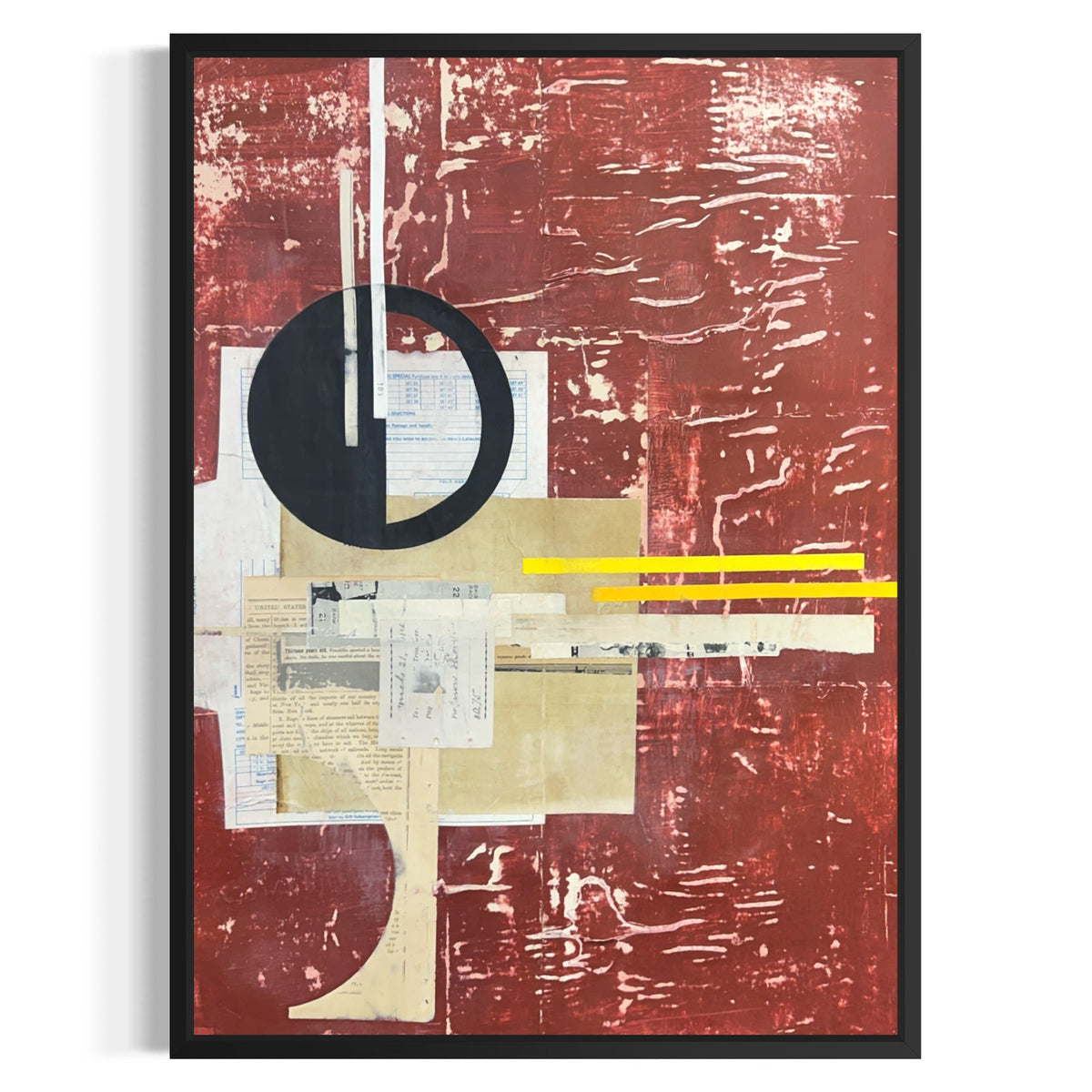 Original Mixed Media Modern Art Collage Painting 18x24 "Smeuse" Signed