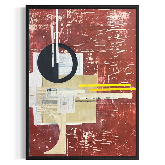 Original Mixed Media Modern Art Collage Painting 18x24 "Smeuse" Signed