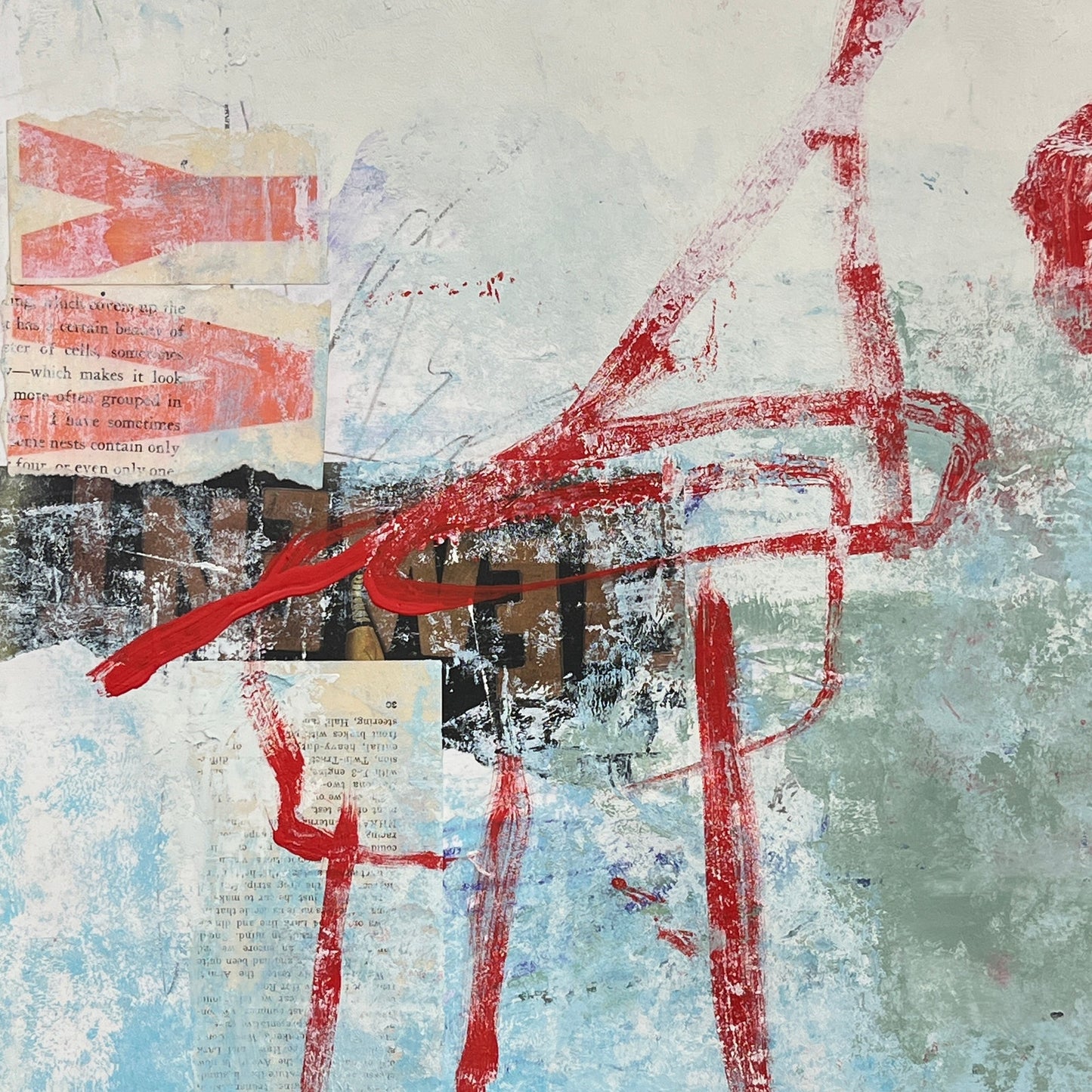 Original Mixed Media Abstract Modern Art Painting 18x24 "Cyaneous" Signed