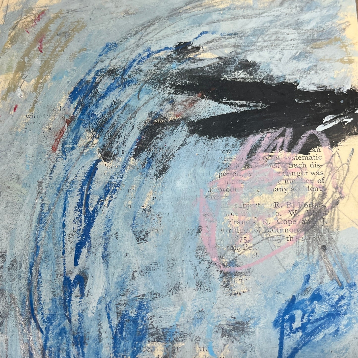 Original Abstract Modern Art Painting on Paper from 1875 Magazine #19 Signed