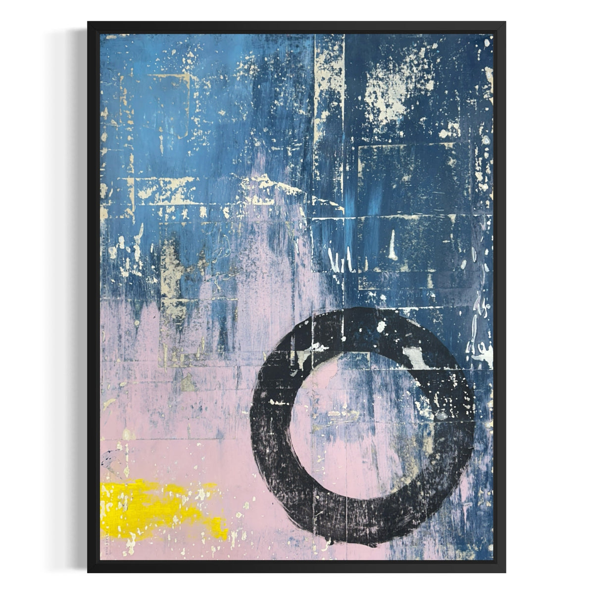 Original Mixed Media Modern Art Collage Painting 18x24 "Rictal" Signed