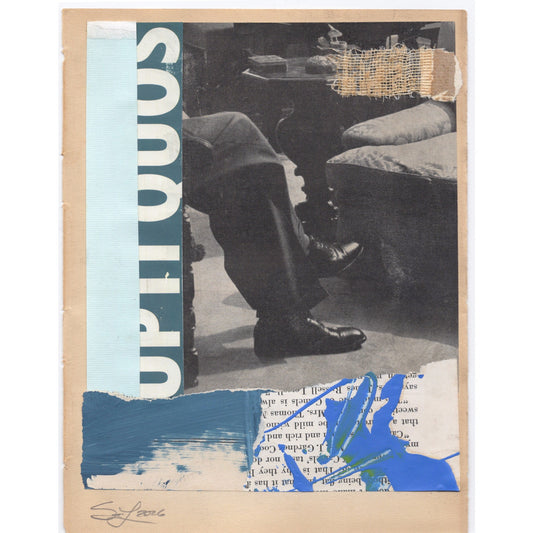 Original Mixed Media Modern Art Collage "Lumpenintelligentsia" 5.75x7.5" Signed