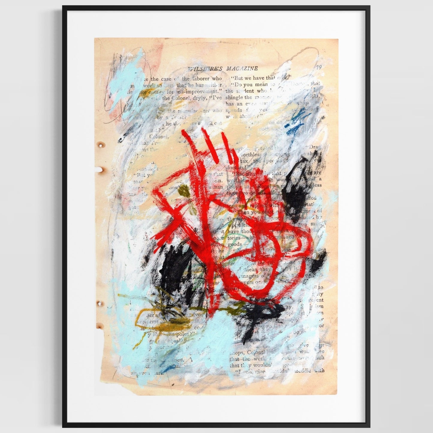 Original Abstract Modern Art Painting on Paper from 1902 Magazine #28 Signed
