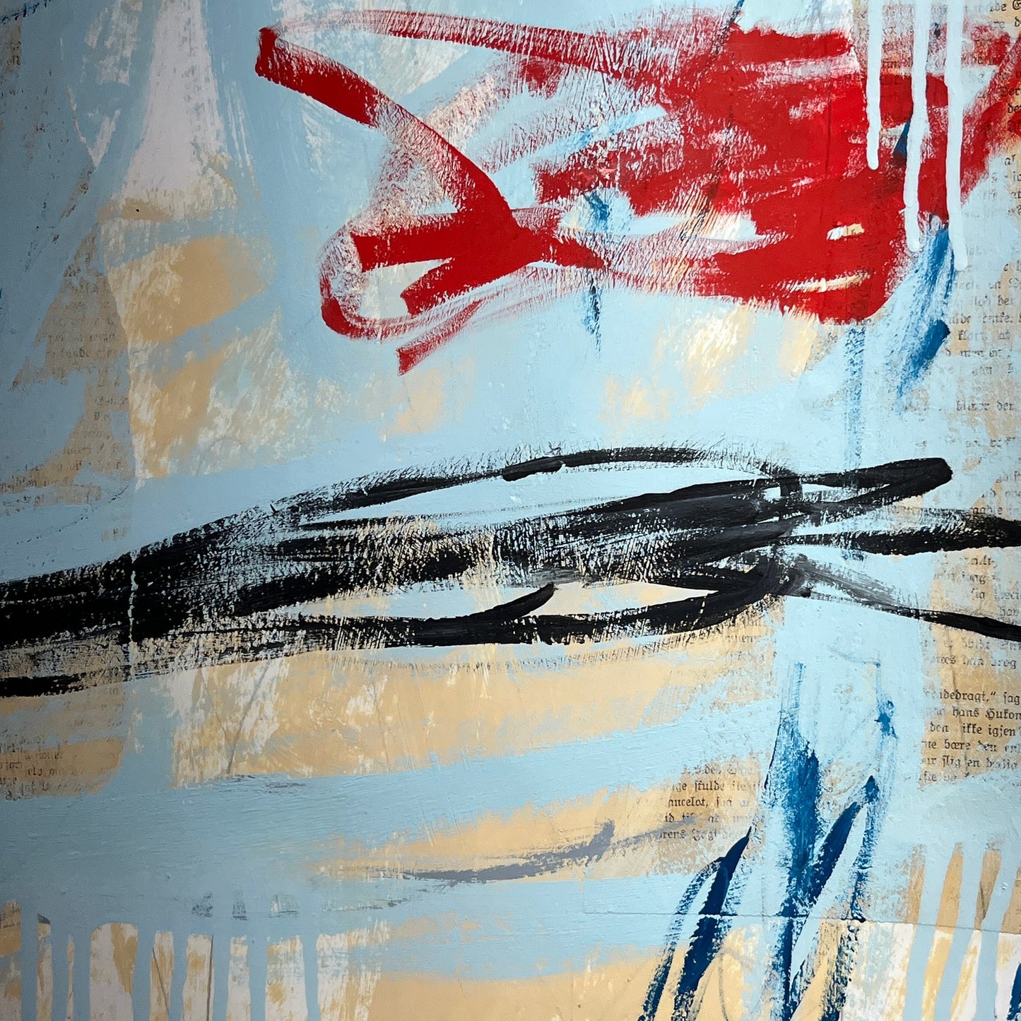 Original Mixed Media Abstract Modern Art Painting 18x24 "Pruniferous" Signed