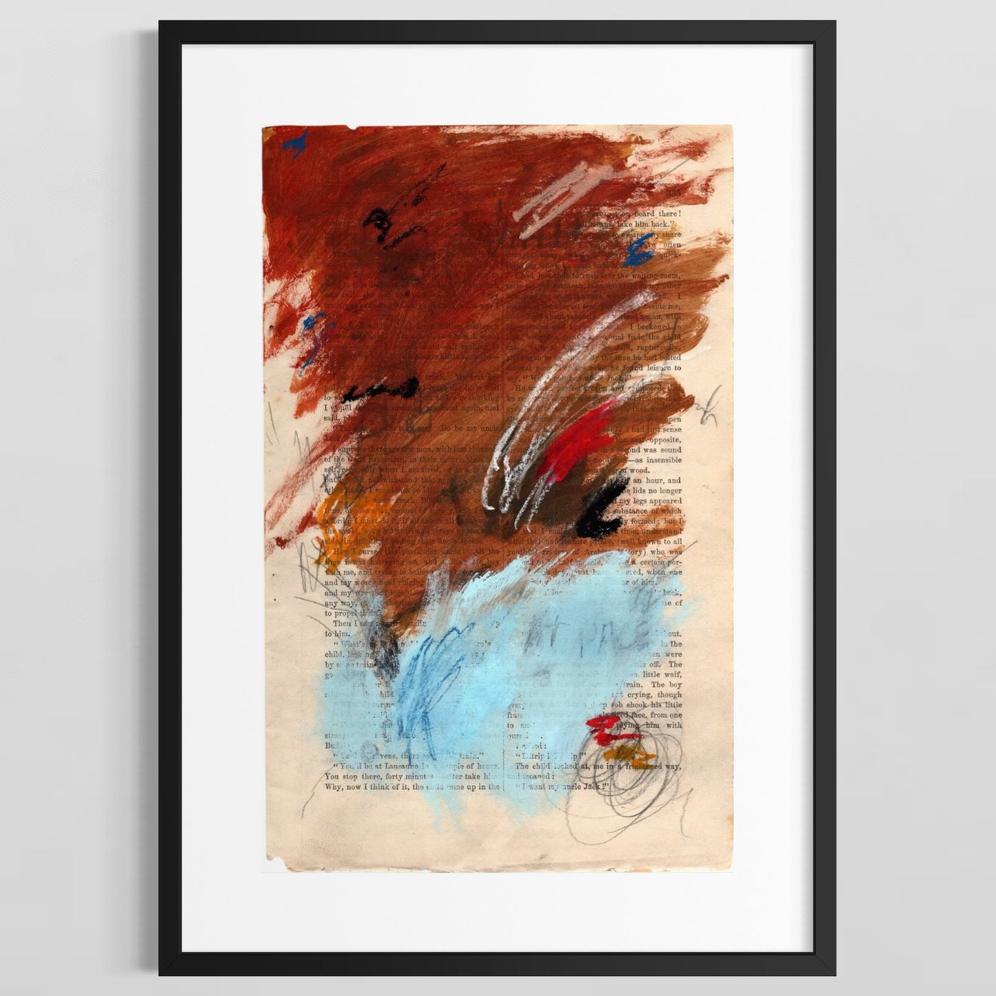 Original Abstract Modern Art Painting on Paper from 1878 Magazine #12 Signed