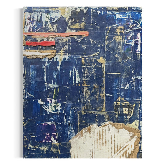 Original Mixed Media Abstract Art Collage Painting 11x14 "Common"