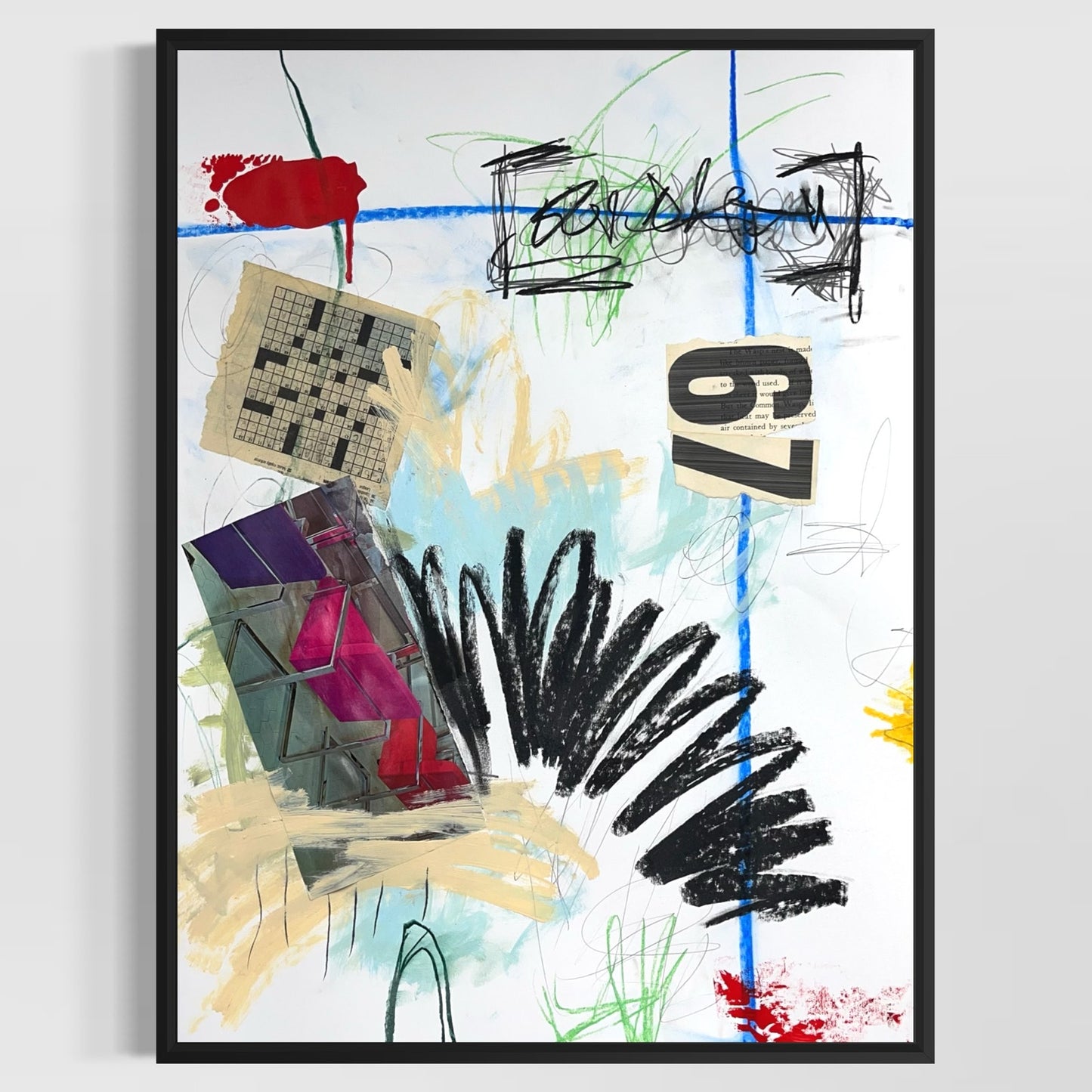 Original Mixed Media Abstract Modern Art Painting 18x24 "Area 67" Signed