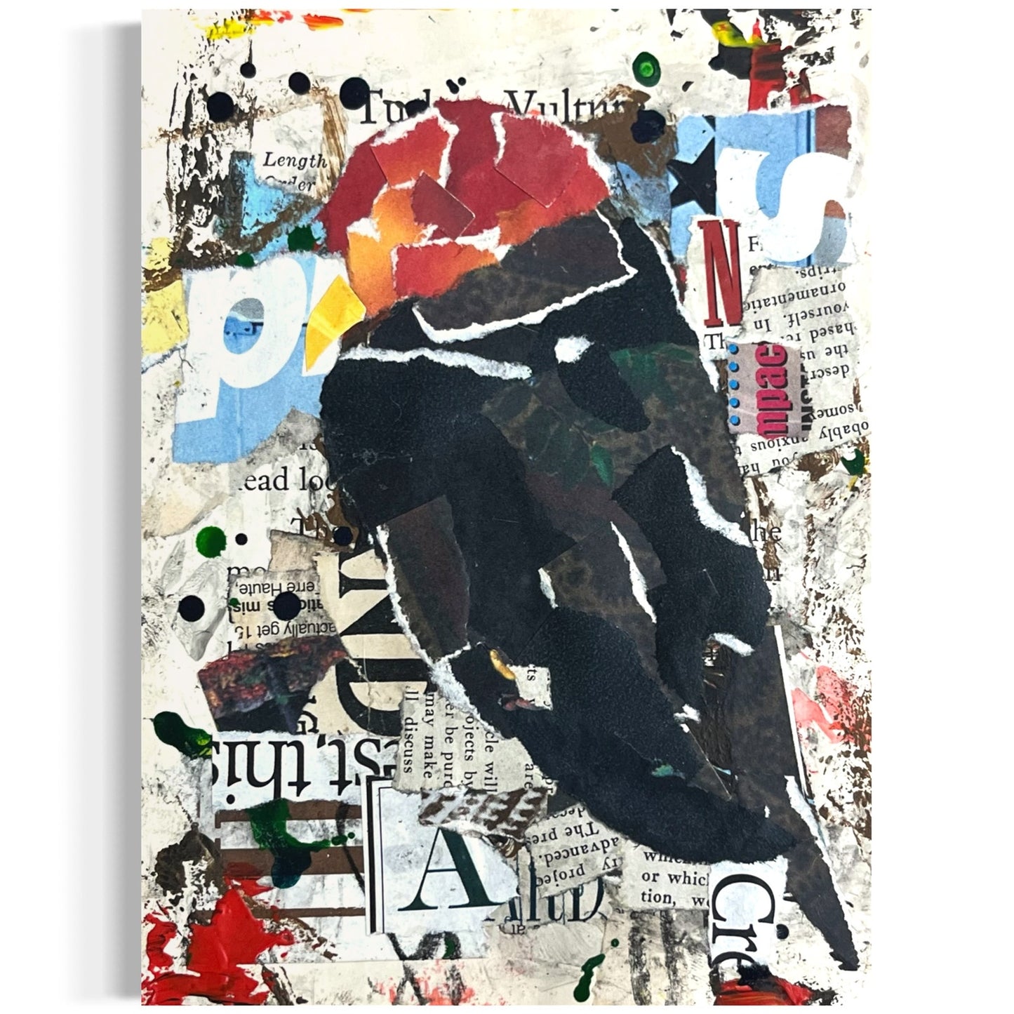 Original Abstract Modern Art Bird Painting "Turkey Vulture" Signed