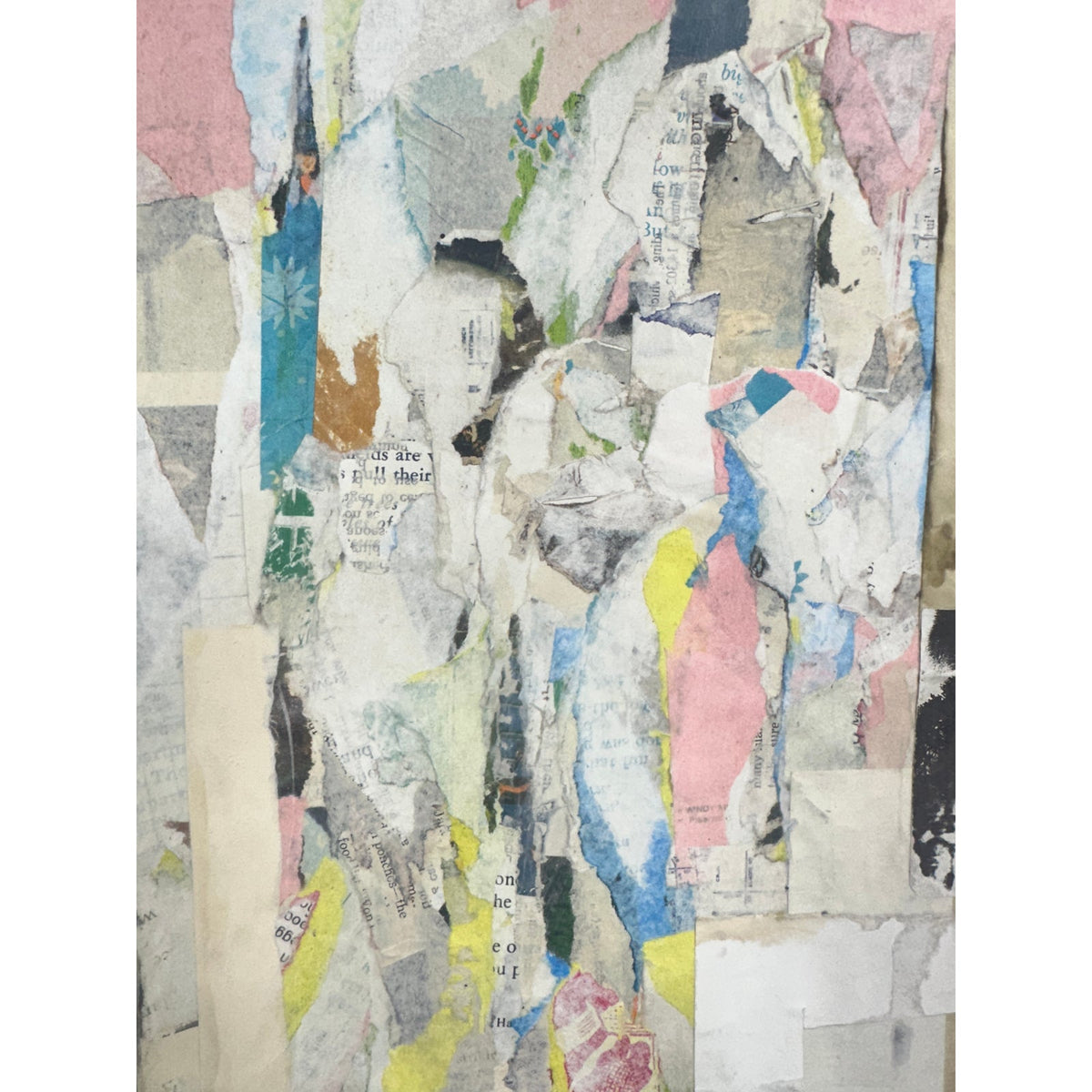 Original Mixed Media Modern Art Collage Painting 18x24 "Undigenous" Signed