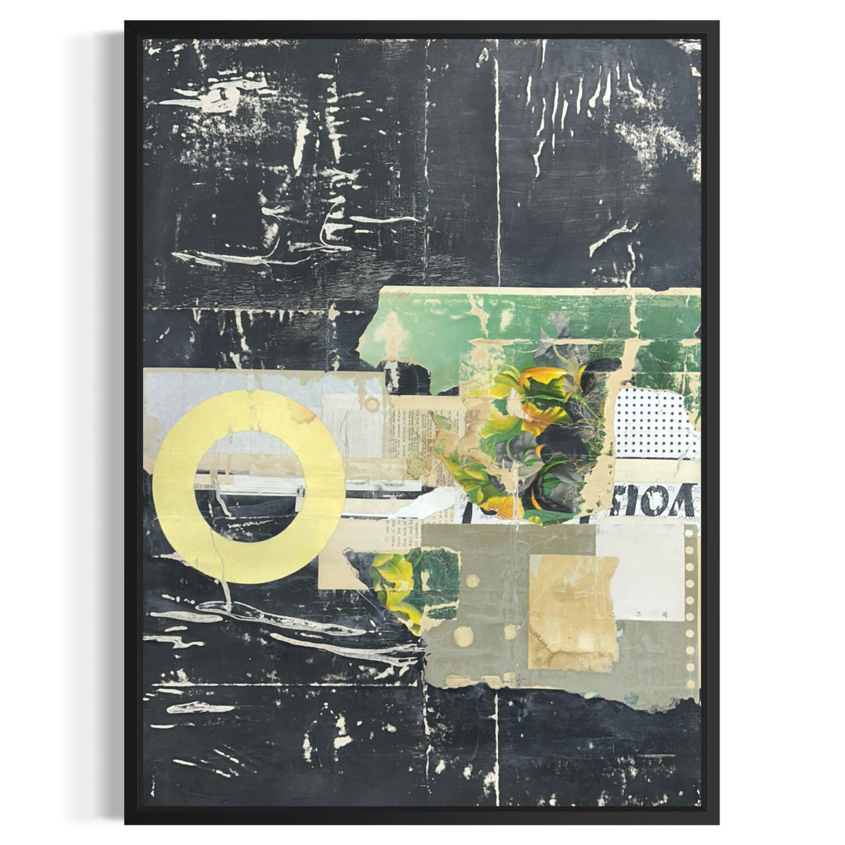 Original Mixed Media Modern Art Collage Painting 18x24 "Cimier" Signed