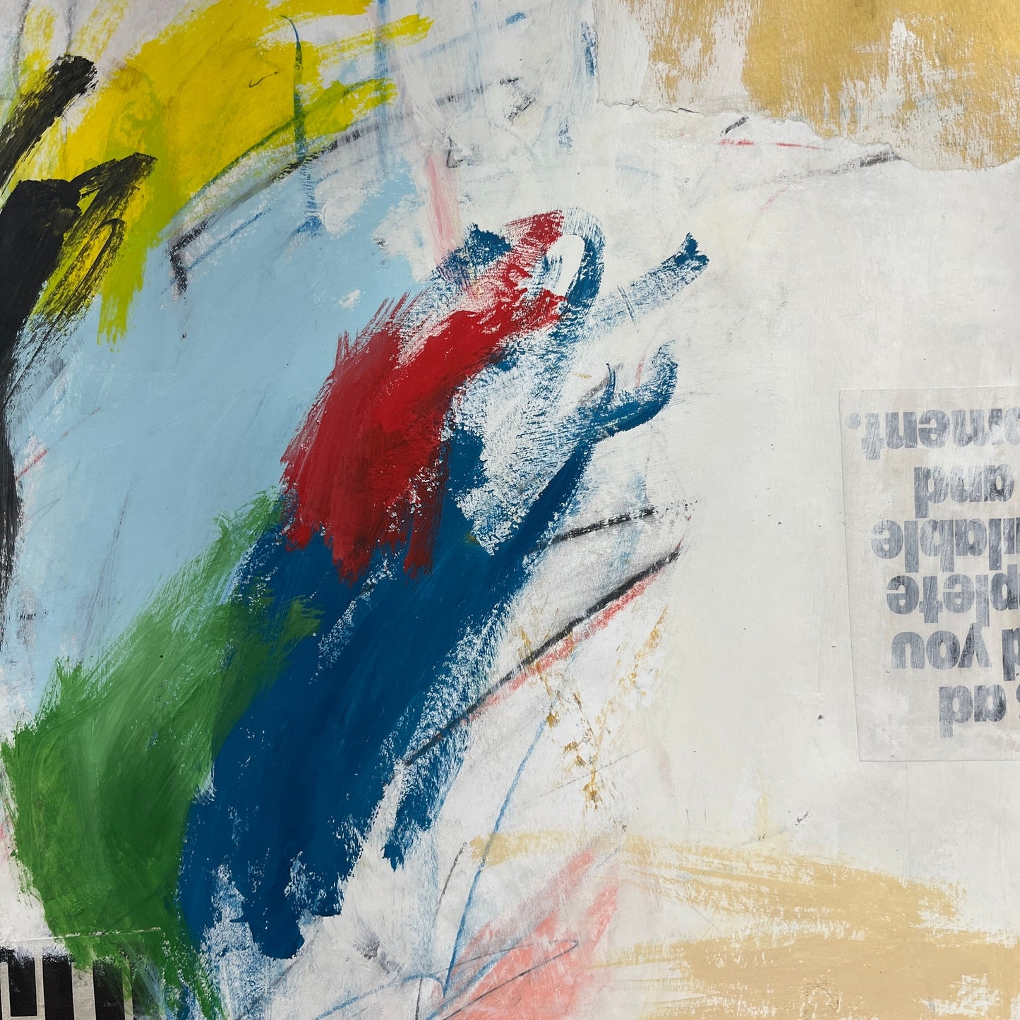 Original Mixed Media Abstract Modern Art Painting 18x24 "Imsonic" Signed