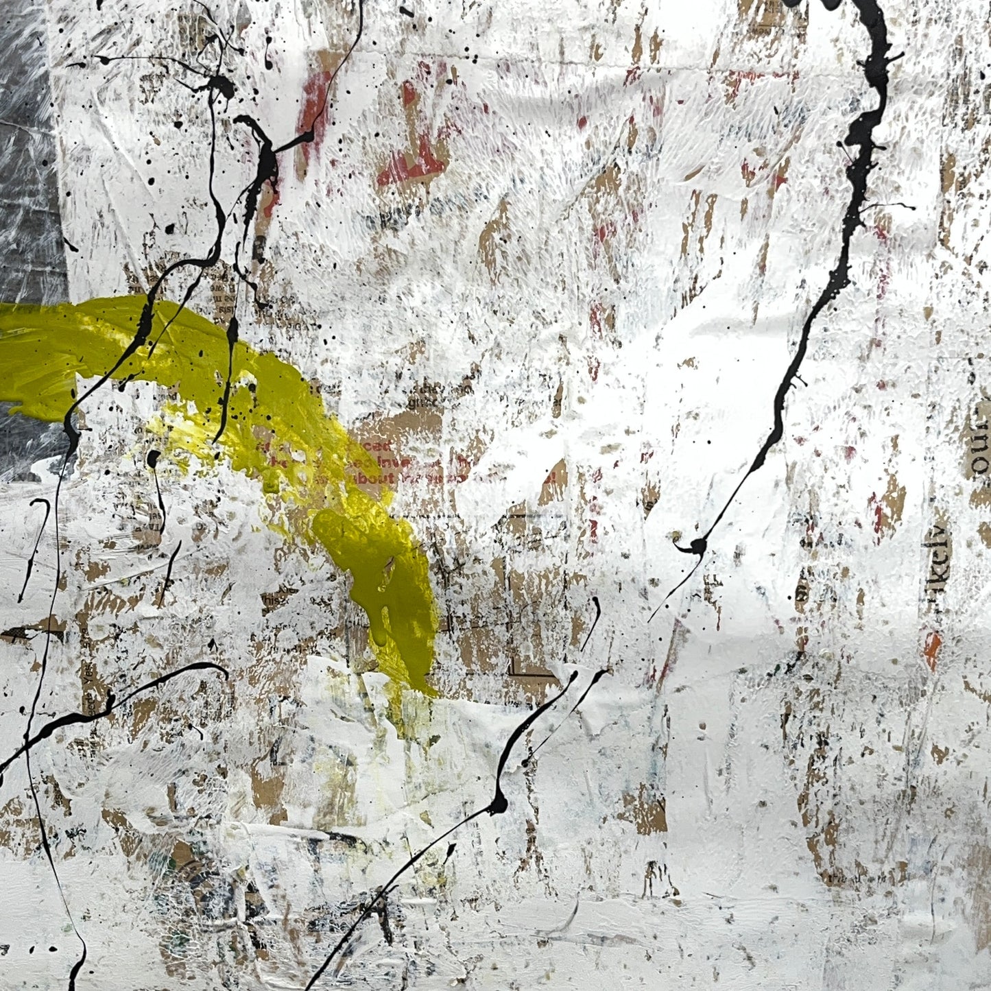 Original Mixed Media Abstract Modern Art Painting 24x36 "Habromania" Signed