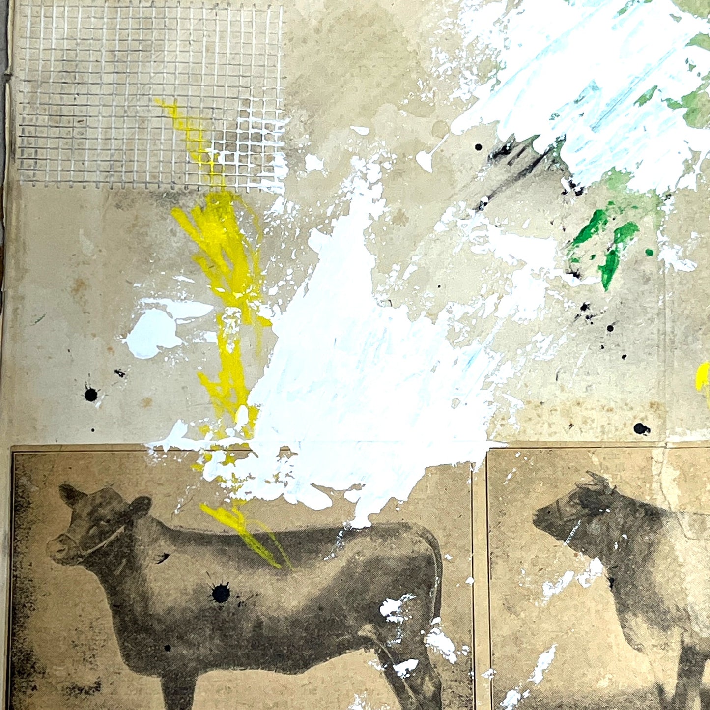 Original Mixed Media Modern Art Collage "Grith" 7x10.5" Signed