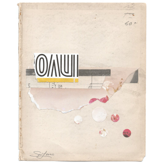Original Mixed Media Modern Art Collage "Pottle" 5.25x6.75" Signed