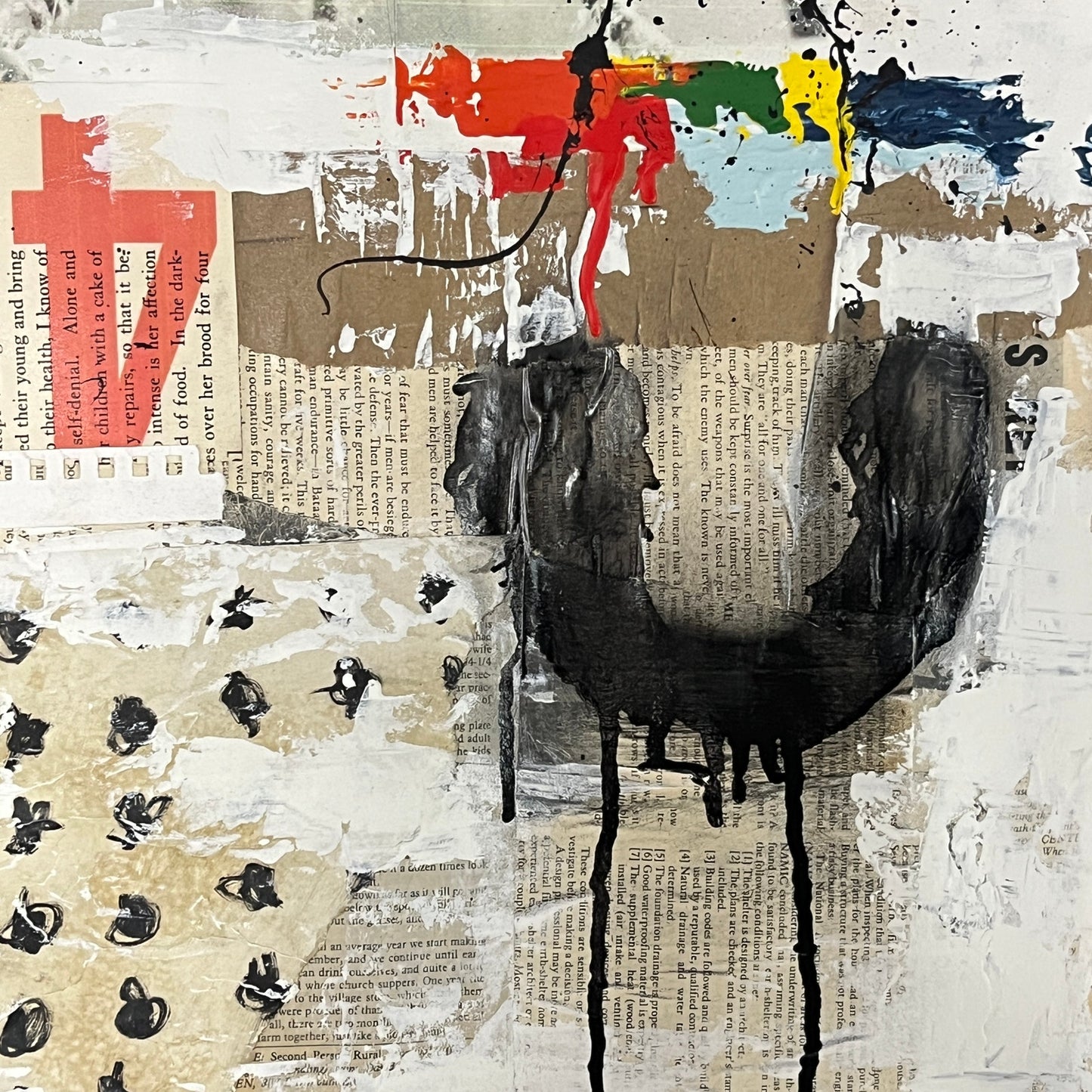 Original Mixed Media Abstract Modern Art Painting 18x24 "Pallasethesia" Signed