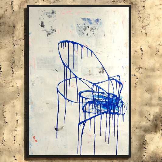 Original Mixed Media Abstract Modern Art Painting 24x36 "Nectopod" Signed