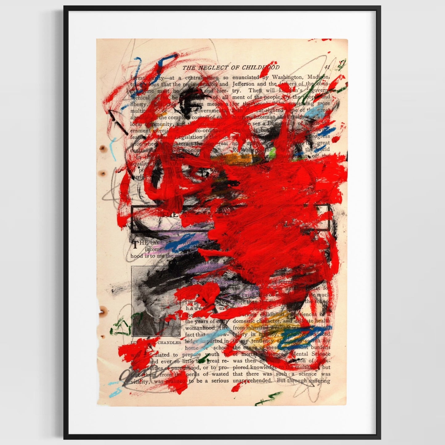 Original Abstract Modern Art Painting on Paper from 1902 Magazine #6 Signed