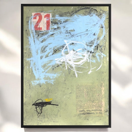 Original Mixed Media Abstract Modern Art Painting 18x24 "Unity 21" Signed