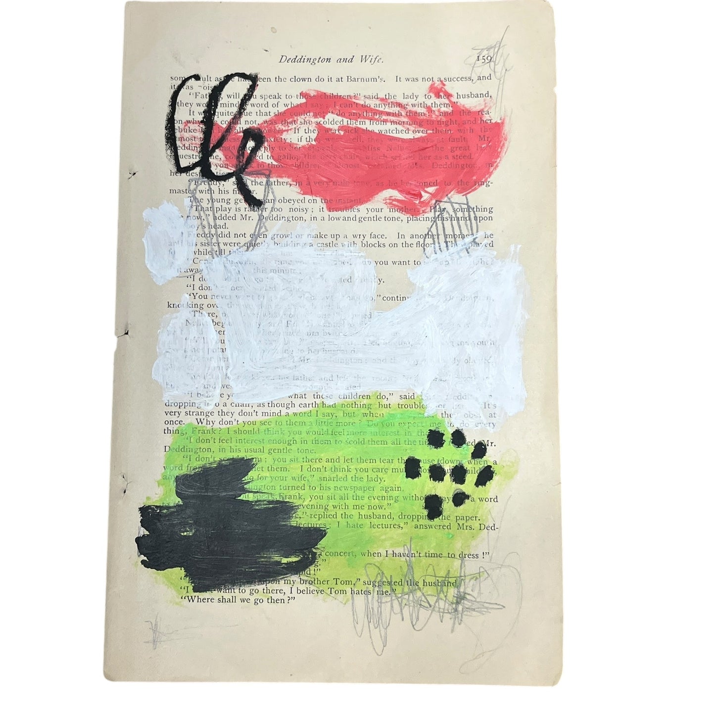 Original Abstract Modern Art Painting on Paper from 1875 Magazine #16 Signed